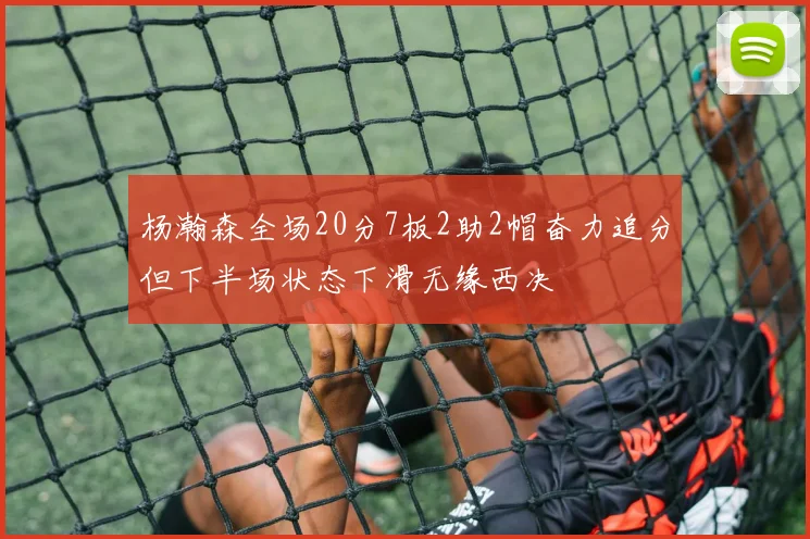 杨瀚森全场20分7板2助2帽奋力追分但下半场状态下滑无缘西决